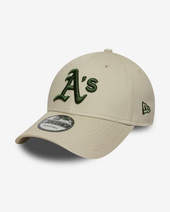 Gorra New Era League Essential 9FORTY Athletics blanco crema verde