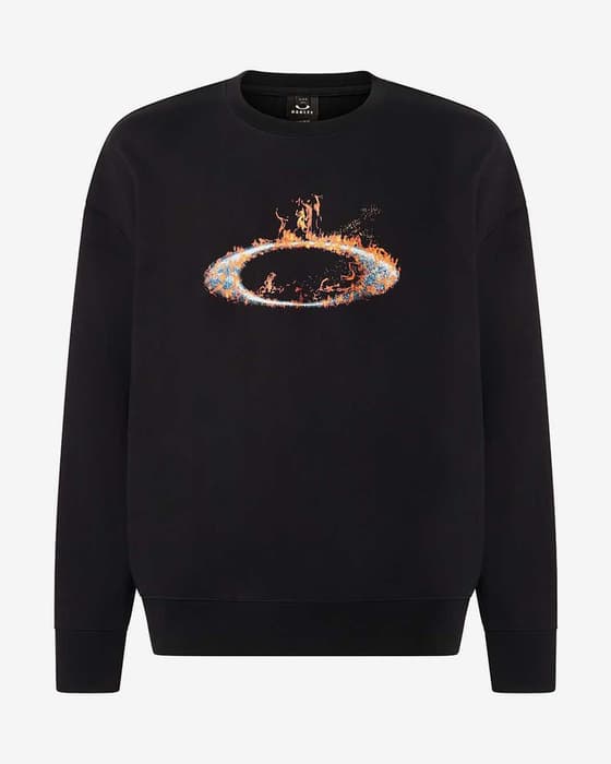 Sudadera Oakley MTL Solar Rail Crew negro puro naranja