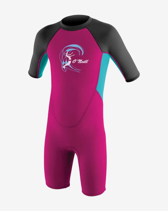 Traje neopreno corto O'Neill Toddler Reactor 2/2 mm rosa fucsia azul cielo negro niña