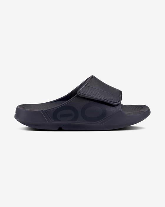 Chanclas OOFOS Recovery OOAHH Sport Ajustable negro