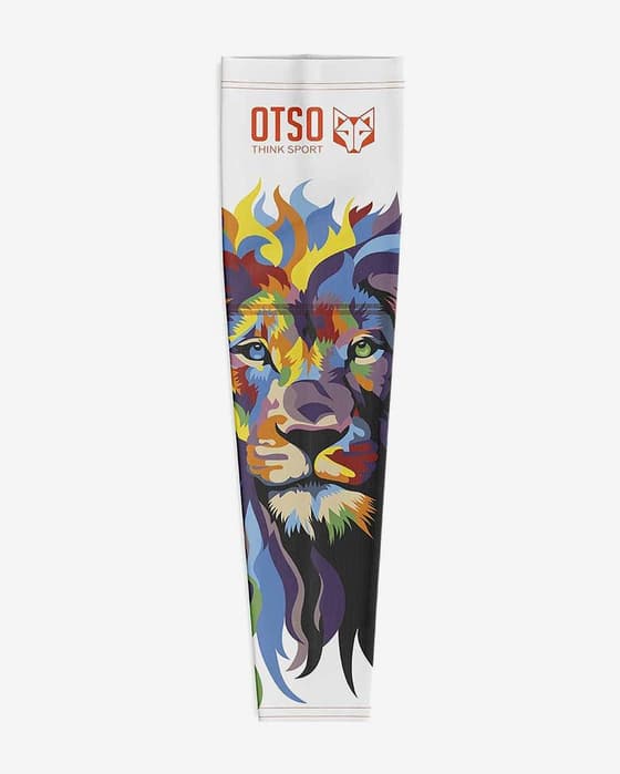 Manguitos Otso Be A Lion blanco azul amarillo