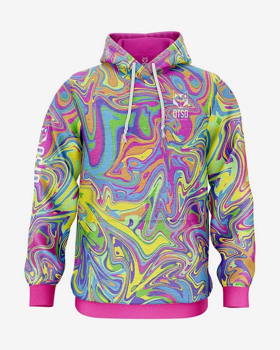 Sudadera con capucha Otso Psychedelic rosa azul