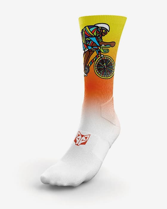 Calcetines Otso Time to tri amarillo oscuro naranja
