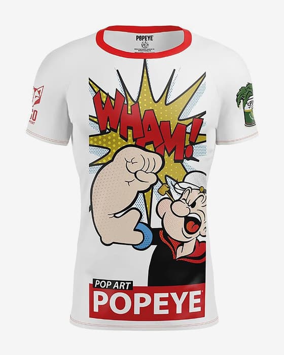 Camiseta Otso Popeye manga corta blanco puro rojo
