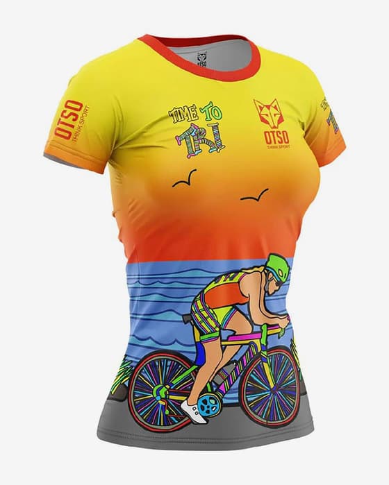 Camiseta Otso Time manga corta amarillo puro naranja mujer