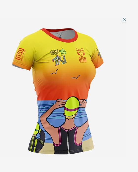 Camiseta Otso Time manga corta amarillo oscuro naranja mujer