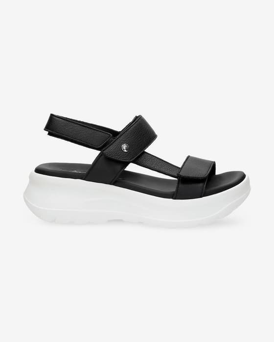 Sandalias Panama Jack Noor negro blanco mujer