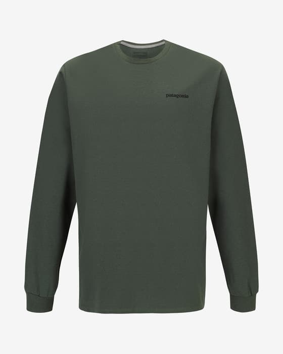 Camiseta Patagonia P-6 Logo manga larga verde