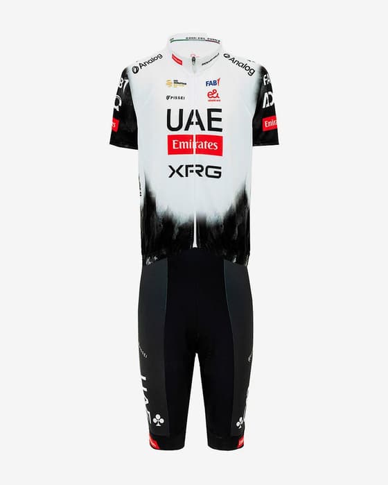 Equipación UAE Team Emirates 2025 negro blanco infantil