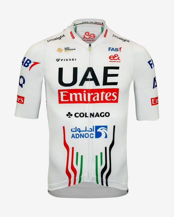 Maillot UAE Team Emirates 2024 Replica manche courte blanc