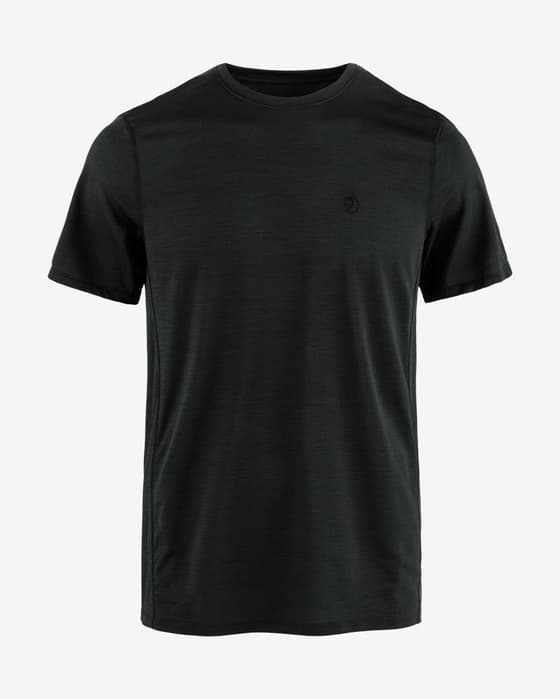 T-shirt Fjällräven Abisko Lite manga curta preto