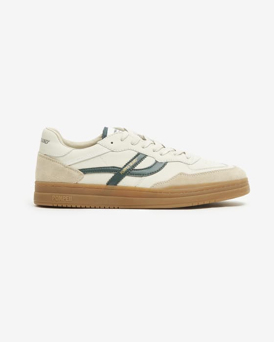 Zapatillas Pompeii Elan Pippa Leather Ecru Jasper Gum beige verde bosque