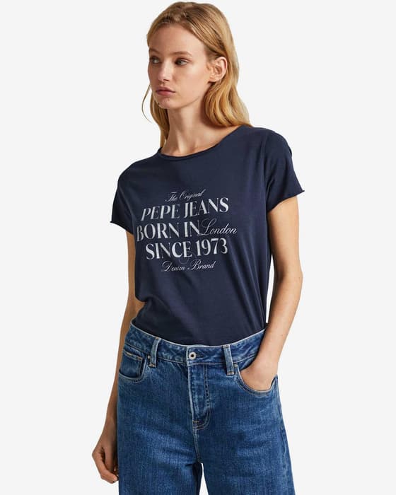 Camiseta Pepe Jeans Jasmine manga corta azul marino mujer