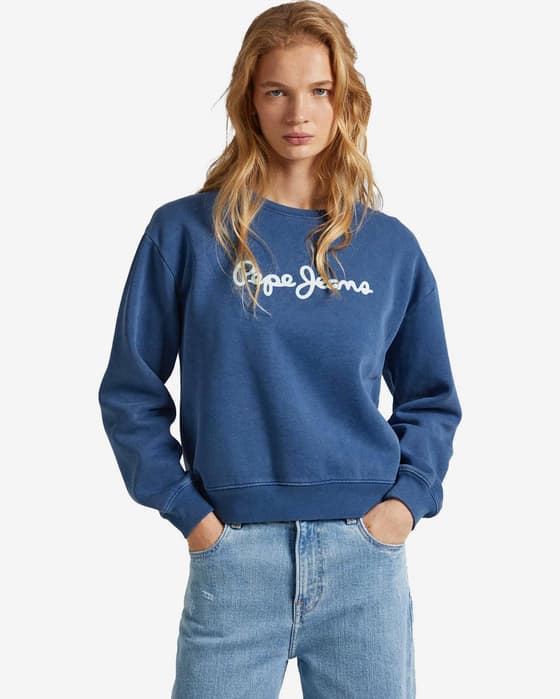 Sudadera Pepe Jeans Lana azul blanco mujer