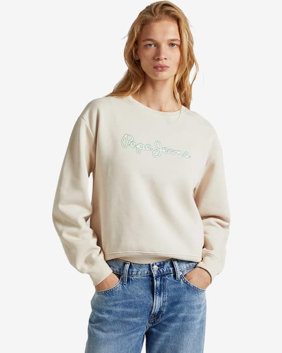 Sudadera Pepe Jeans Lana blanco verde mujer