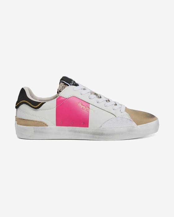 Zapatillas Pepe Jeans Lana Elle blanco beige rosa mujer