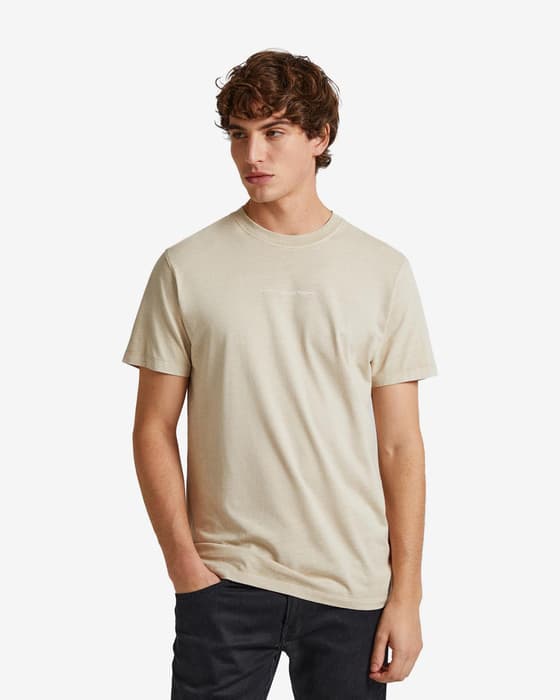 Camiseta Pepe Jeans Dave Tee manga corta beige claro