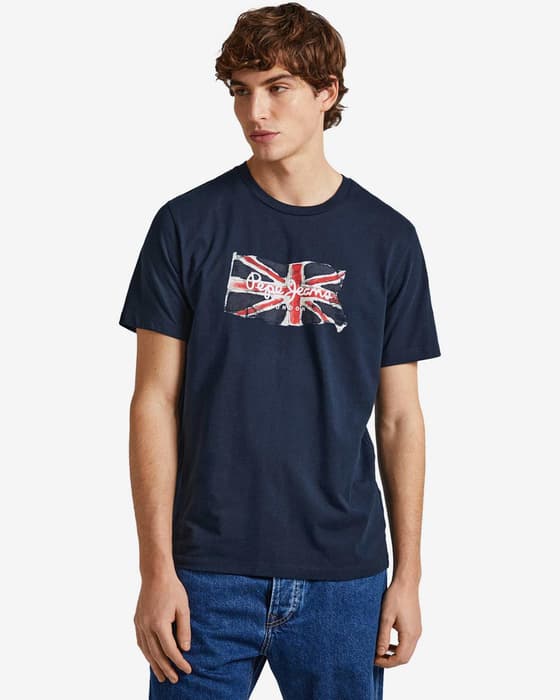 Camiseta Pepe Jeans Clag manga corta azul marino rojo blanco