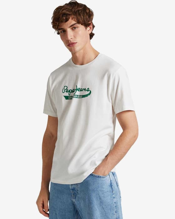 Camiseta Pepe Jeans Claude manga corta blanco verde