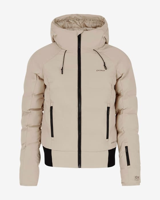 Protest PRTAlysumi Damen Kapuzenjacke hellbeige/schwarz