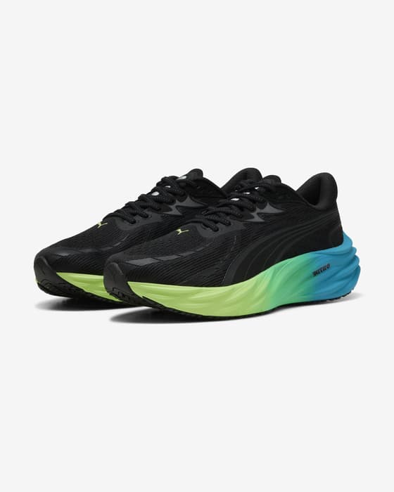 Ténis Puma Velocity NITRO 4 preto puro azul verde