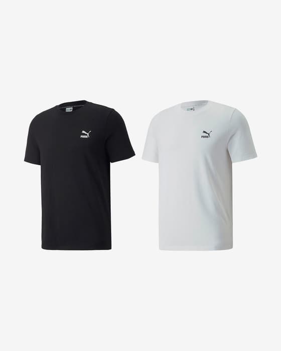 Puma Classics Small Logo T-Shirt weiß/schwarz (2er-Pack)