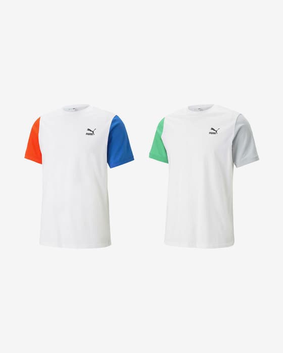 Puma Classics Block T-Shirt weiß/bunt (2er-Pack)