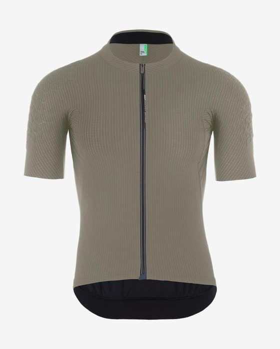 Maillot Q36.5 Grid Skin manches courtes marron.