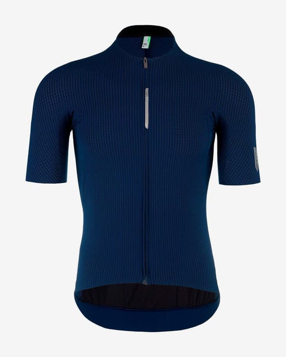 Maillot Q36.5 Pinstripe Pro manches courtes bleu foncé.