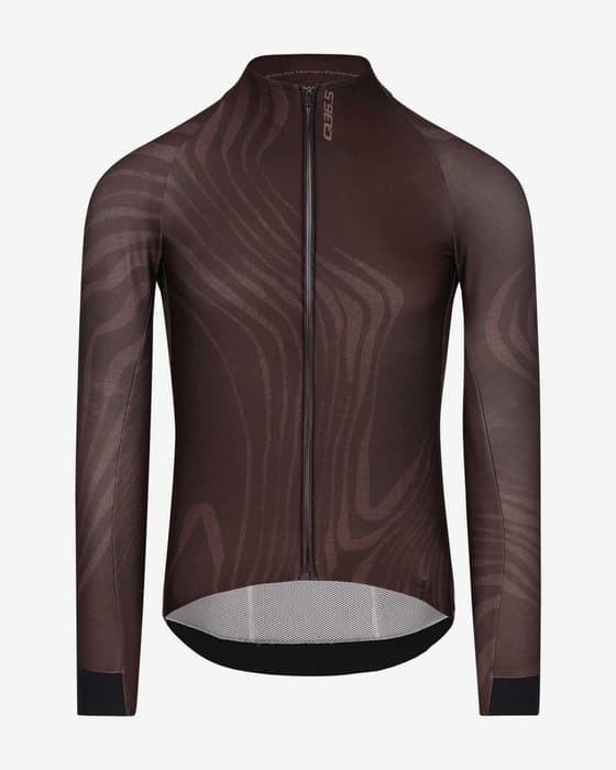 Maillot Q36.5 Gregarius Hybrid Dolomites manche longue marron foncé