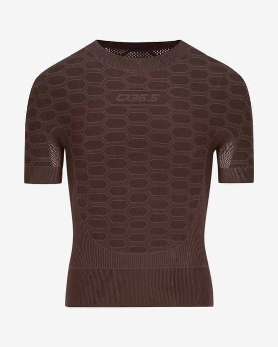 Camiseta interior Q36.5 2 Short manga corta marrón oscuro