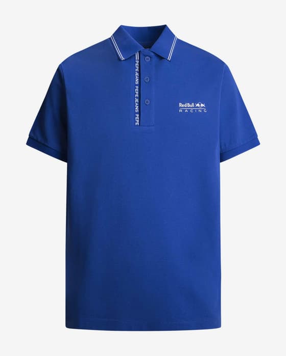 Polo Red Bull Racing x Pepe Jeans Tipped Logo manga corta azul blanco