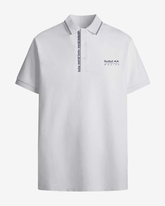 Polo Red Bull Racing x Pepe Jeans Tipped Logo manga corta blanco intenso