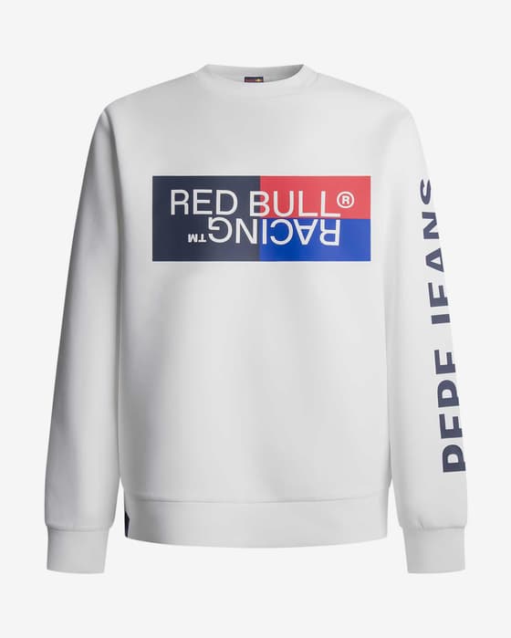 Sudadera Red Bull Racing x Pepe Jeans Colour Block Graphic Crew blanco azul rojo