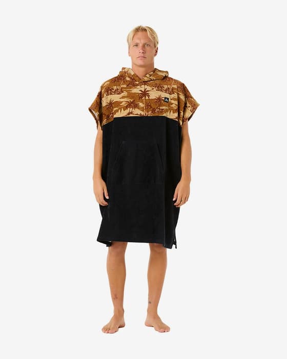 Poncho Rip Curl Combo Hooded Towel negro marrón