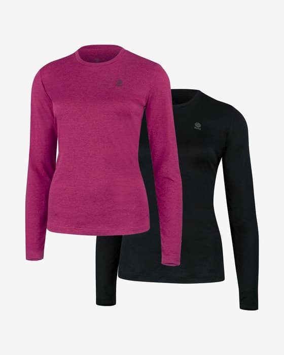 Pack camiseta Reld Trentino manga larga rosa negro mujer (2 unidades)