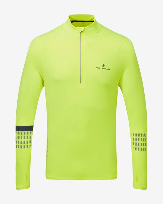 Camiseta Ronhill Tech Afterhours Half Zip manga larga amarillo negro