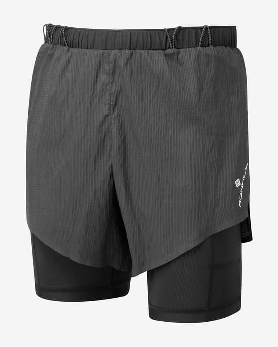 Pantalón corto Ronhill Tech Race Twin negro carbón