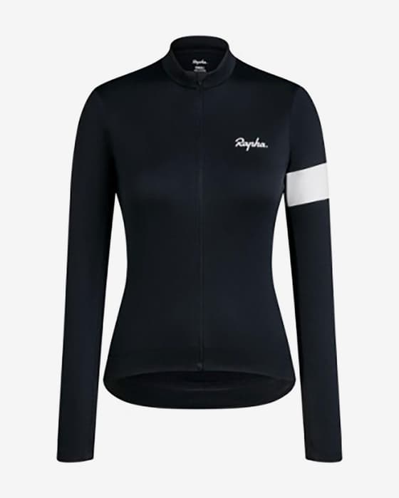 Maillot Rapha Core Thermal manches longues noir foncé blanc femme