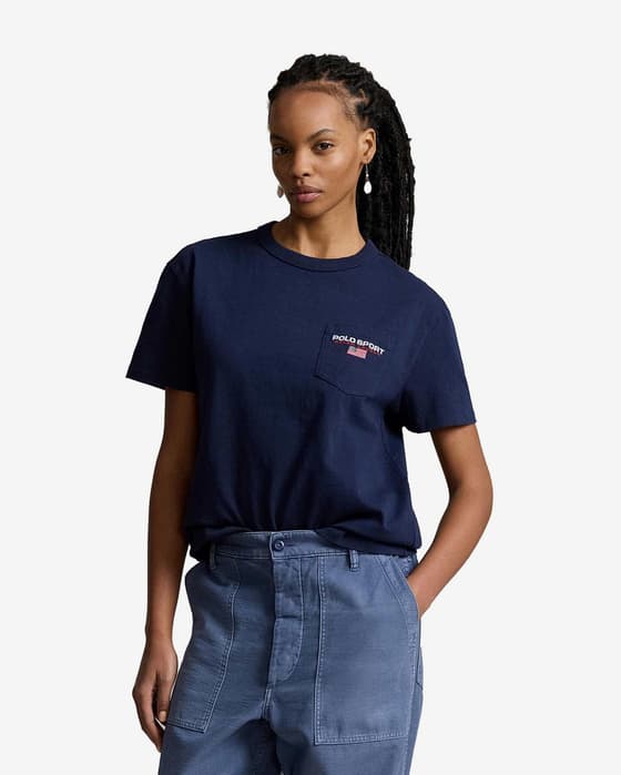 Ralph Lauren 10/1 Short Sleeve T-Shirt Navy Blue Women