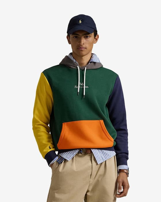 Sudadera con capucha Ralph Lauren Logo Color Blocked verde azul amarillo