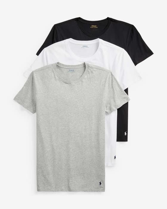 T-shirt Ralph Lauren Slim Fit a maniche corte grigio bianco nero (3 pezzi)