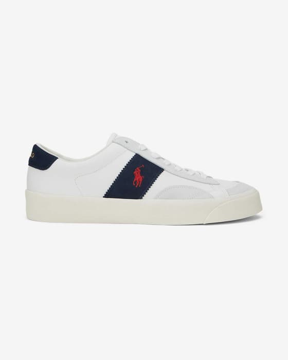 Zapatillas Ralph Lauren Sayer Leather blanco azul marino