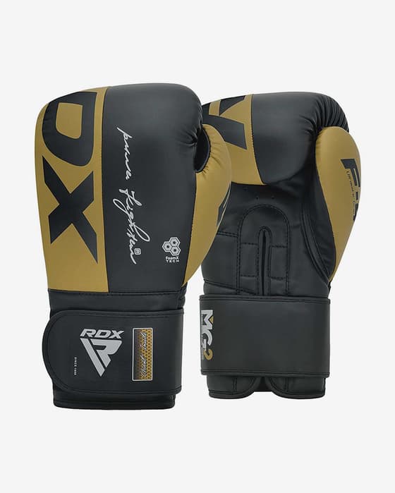 Guantes RDX Boxing Rex F4 negro dorado