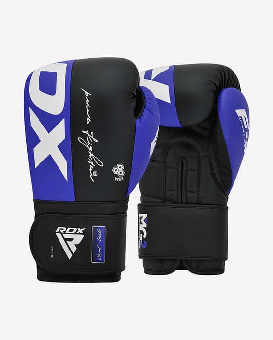 Guantes RDX Boxing Rex F4 negro azul blanco