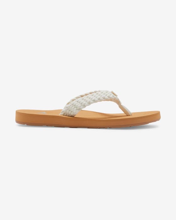 Chanclas Roxy Porto Graphic beige blanco mujer