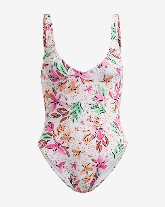 Bañador Roxy Printed Beach Classics One Piece blanco rosa verde mujer