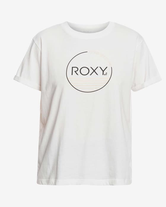 Camiseta Roxy Noon Ocean manga corta blanco puro negro mujer