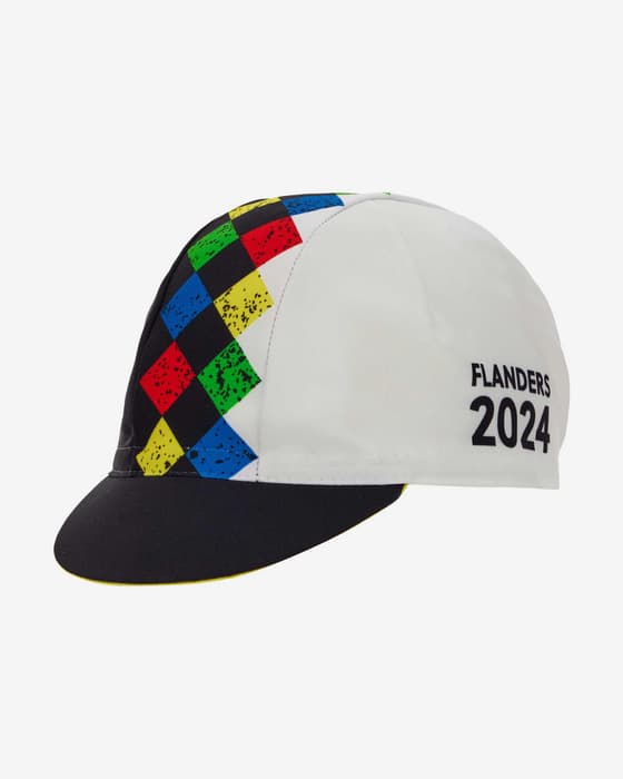 Gorra Santini UCI Gravel World Championships Leuven negro mate blanco