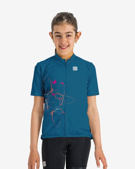Maillot Sportful Checkmate manche courte bleu violet fille